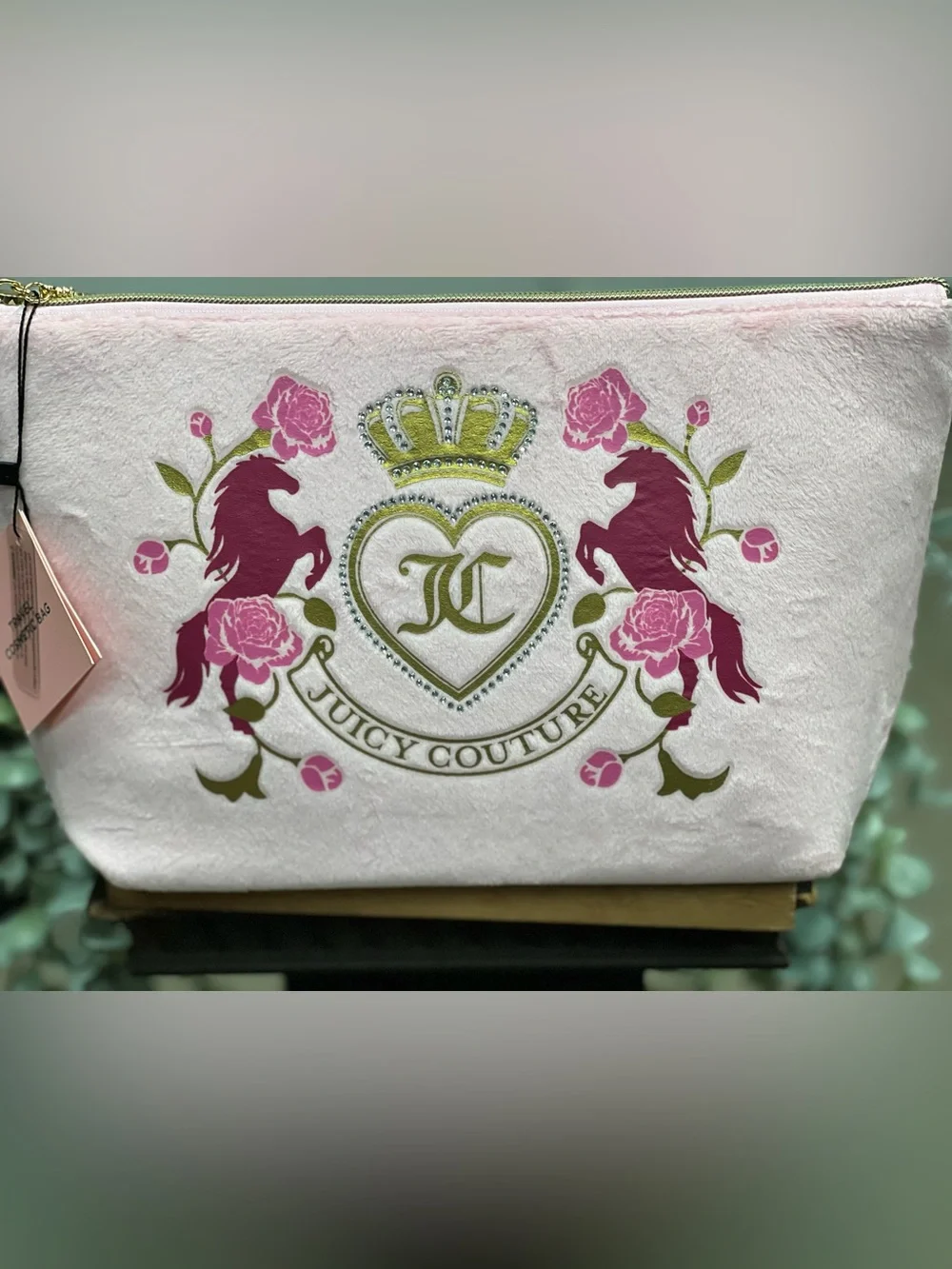 Juicy Couture Pink Crest Cosmetic Pouch